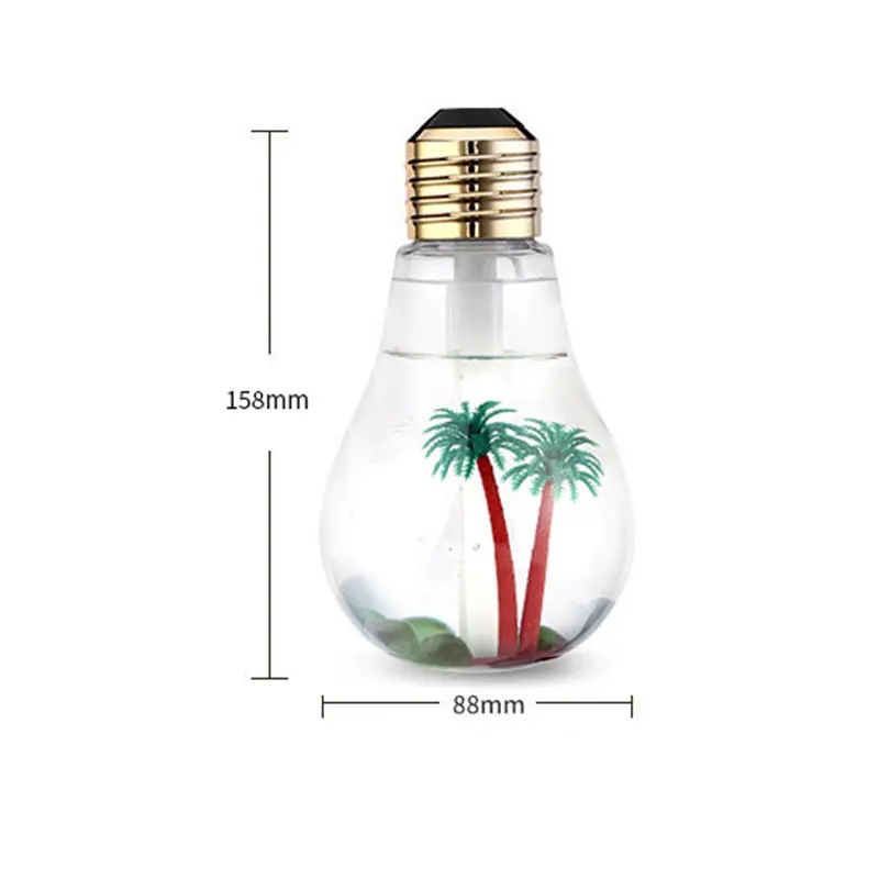 

USB Colorful Light Air Humidifier Mini Bulb Mist LED for Home Bedroom Office @M23