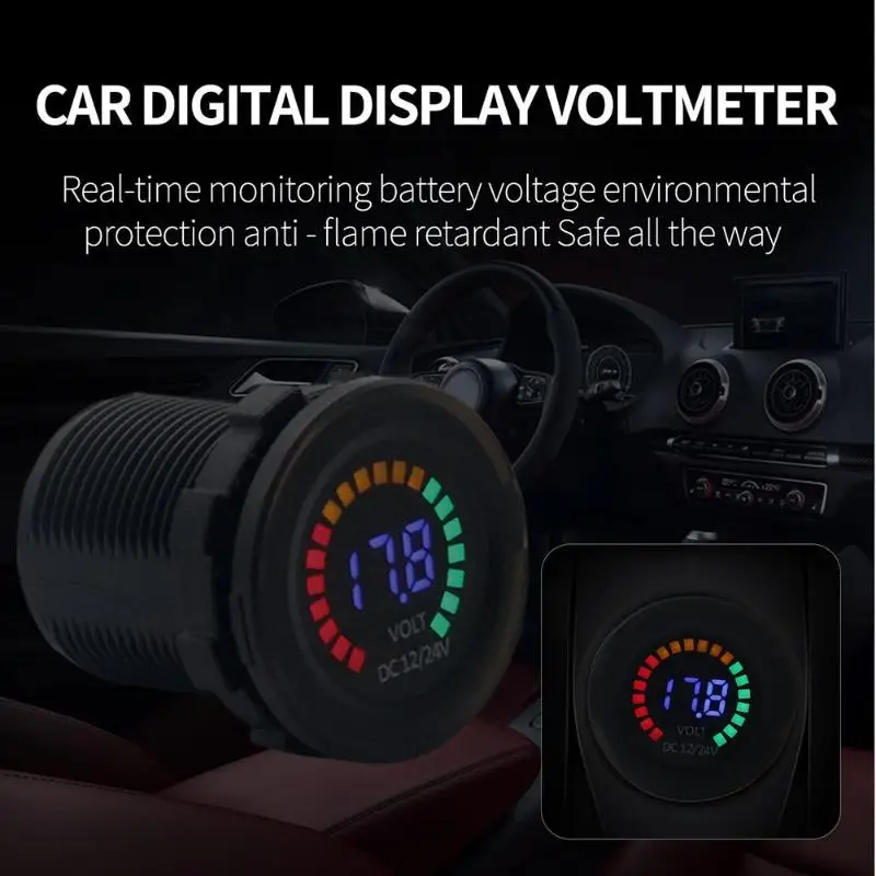 VODOOL DC 12V 24V Автомобиль Мотоцикл лодка Вольтметр для грузовика 3 цифр Цвет Экран
