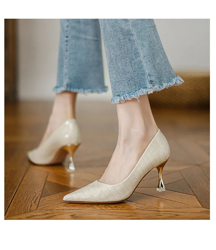 

French design sense niche high-heeled shoes stiletto 2021 new temperament dress fashionable and comfortable female