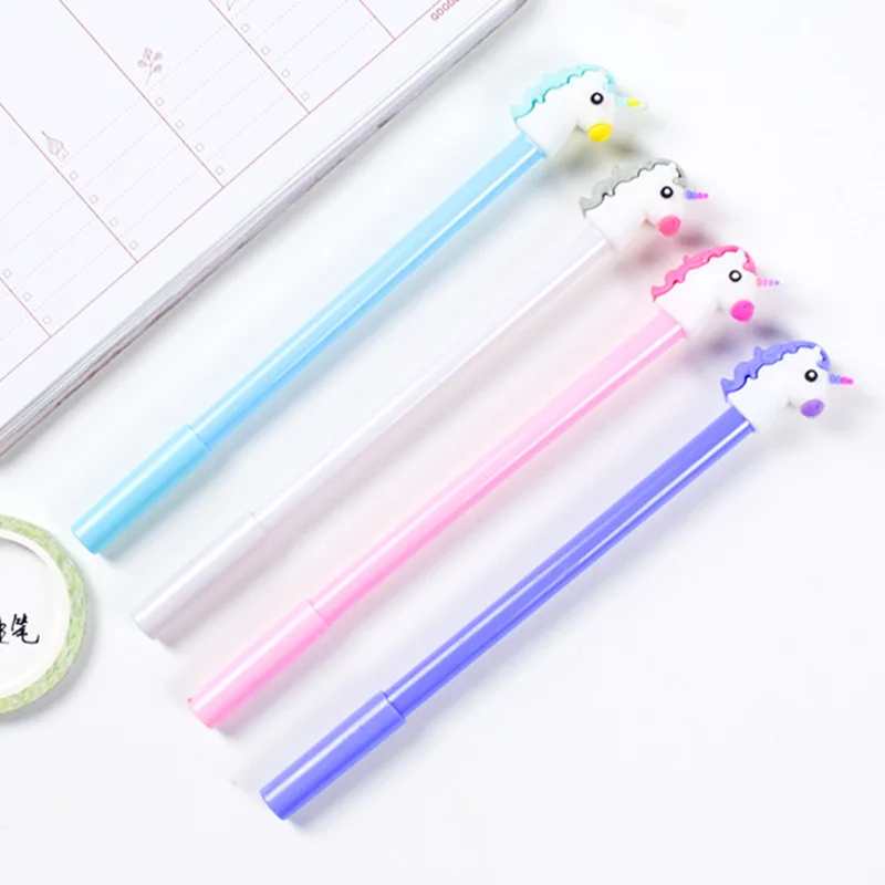 Комплект из 2 предметов милый гелевая ручка с единорогом черный цифровым пером