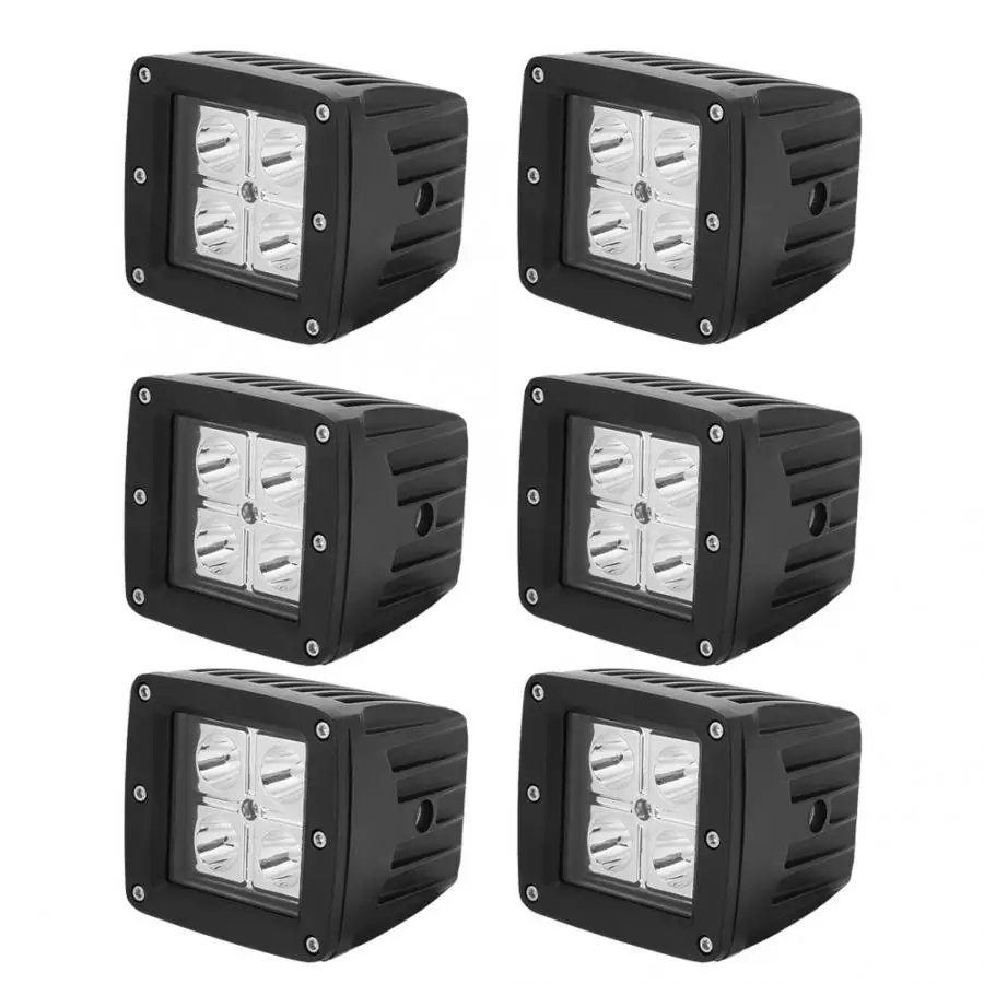 Квадратный светильник 12 Вт 6 шт. 2 кронштейны светодиодный переднего бампера