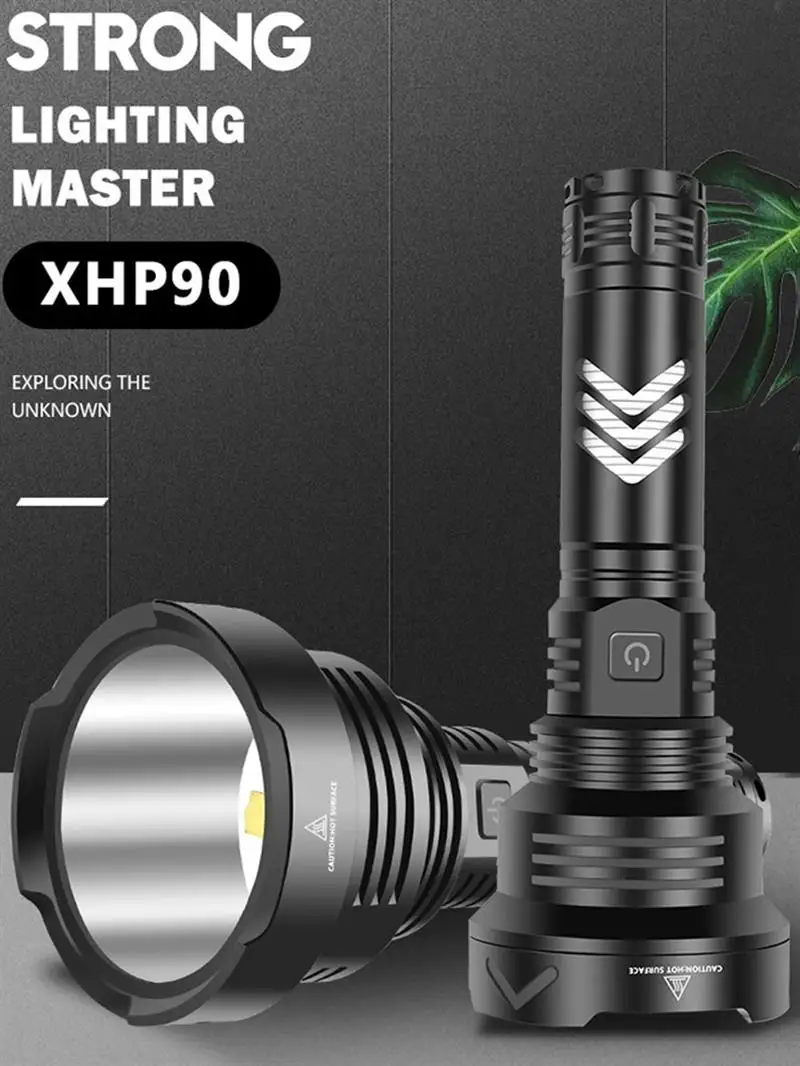 

LED Torch Rechargeable Super Bright Handheld Flashlight With Power Indicator Outdoor Camping Fishing Hiking Flash Light US Long
