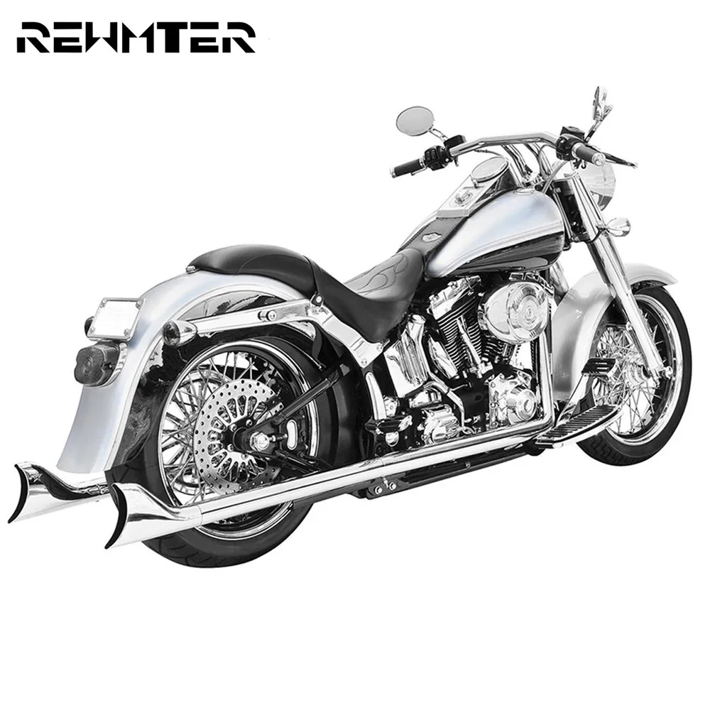 Мотоциклетная двойная выхлопная система хромированная труба для Harley Heritage Softail