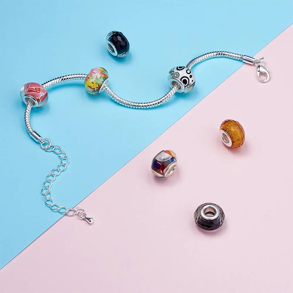 Pandahall 1 коробка акриловые Европейские Бусины и латунные бусины в европейском