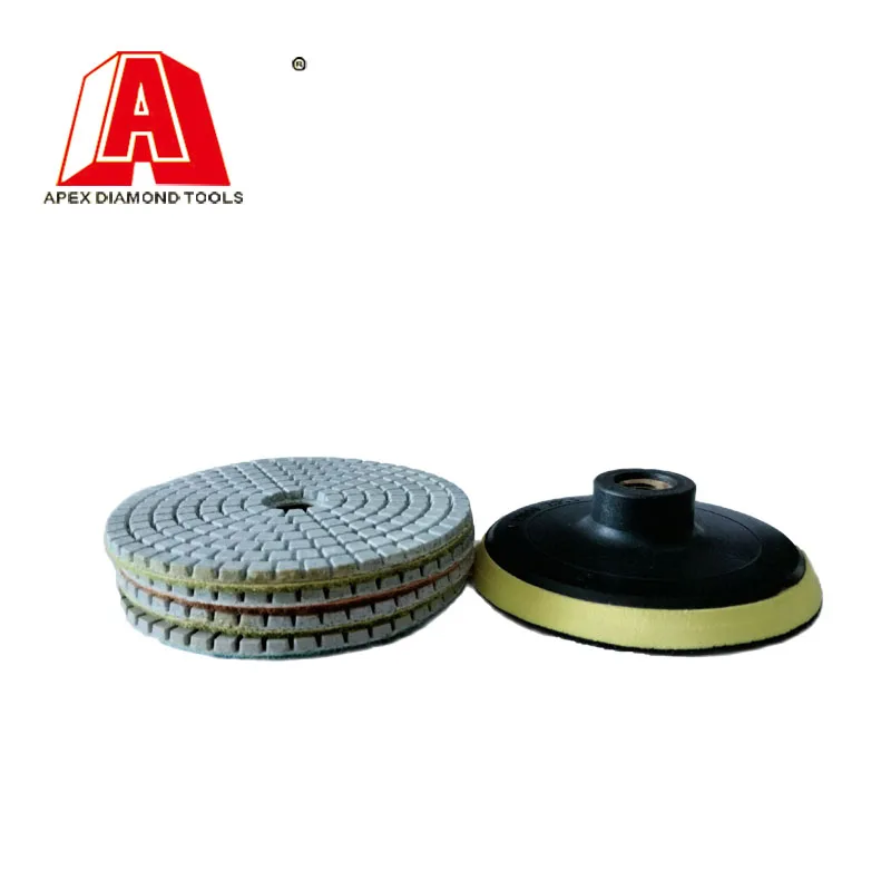 

7PCS 4Inch Diamond Wet Polishing Pad For Granite Marble Stone Sanding Disc +1 pcs Back-up Pad for Marble Stone Ceramic