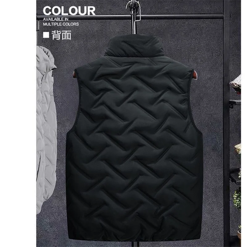 Winter Men Duck Down Vest Coat Ultralight Sleeveless Puffer Vest Jacket Fashion Stand Collar Windproof Duck Down Waistcoat