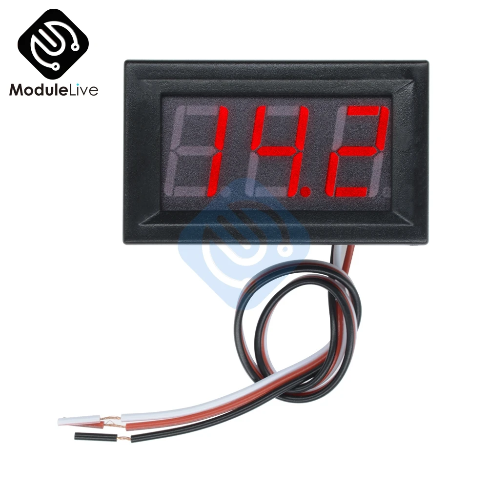 0,5" 0,56 дюймов DC 4,5/4,7/5~ 30V красные, синие зеленый светодиодный Дисплей Панель Напряжение Вольтметр 3 жилы 3 три цифровой Напряжение метр - Цвет: Red
