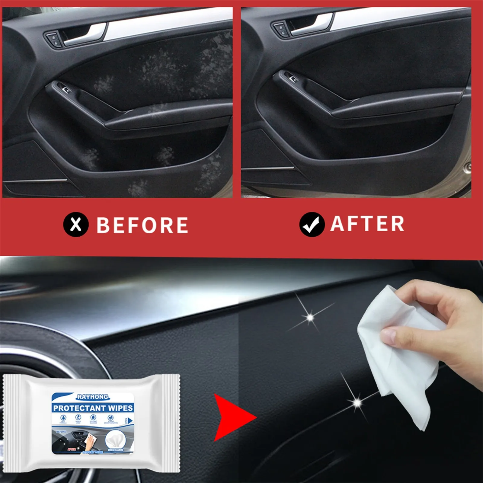 

Car Wipes Glass Leather Interior Maintenance Cleaning Care Wipes