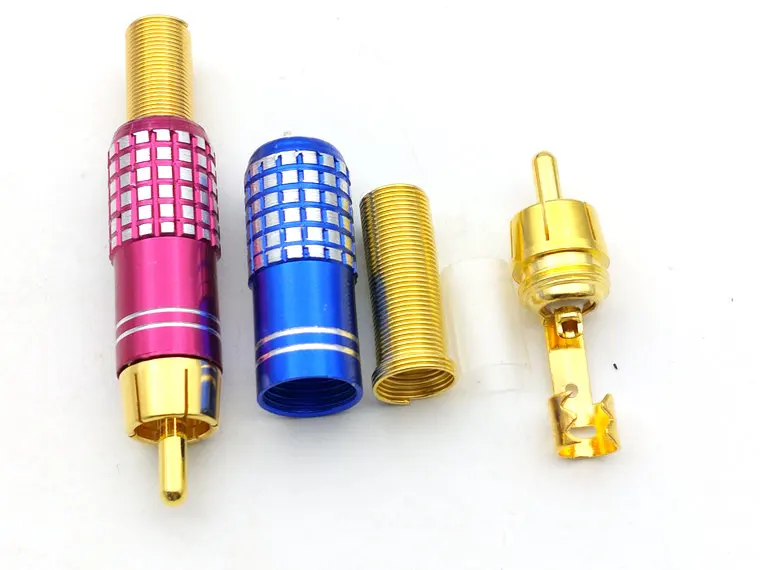 100 шт. высокое качество Золото RCA штекер припоя аудио видео адаптер Разъемы|video