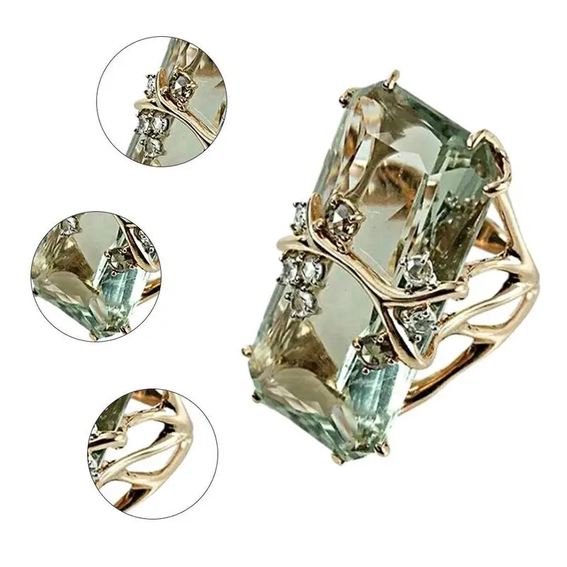 Винтажное кольцо Peridot с цирконием обручальные кольца для женщин и мужчин размер 6