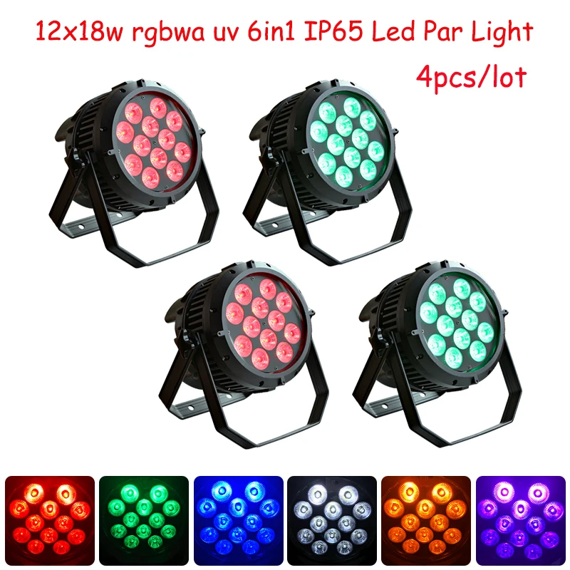 Наружный 12x18 Вт RGBWA UV 6в1 светодиодный Par свет водонепроницаемый тонкий