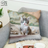 cute cat pattern throw 3d printed polyester decorative pillowcases throw pillow cover square zipper pillow cases style 3