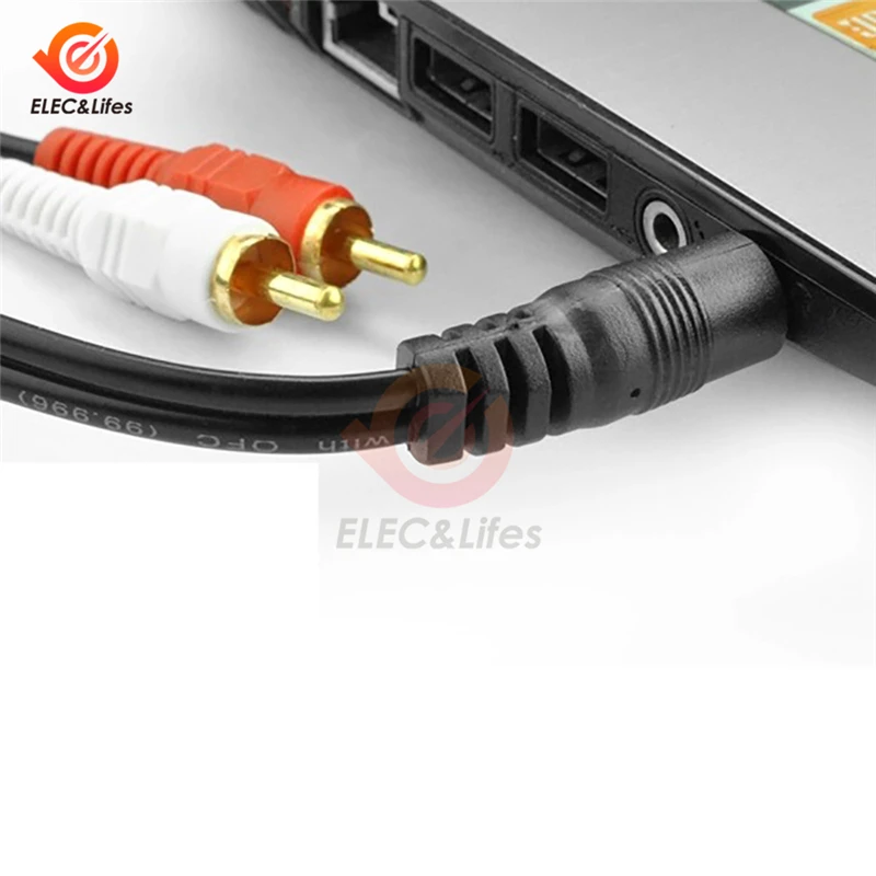 Аудиокабель RCA 1 5 м штекер 2 на разъем 3 мм AUX кабель-разветвитель для домашнего