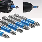 Набор нескользящих насадок для отверток, комплект из 6 магнитных насадок 50 мм, PH1, PZ1, PH2, PH3, PZ3, PZ2, для электродрели, подходит для дрели Impac Q4S4