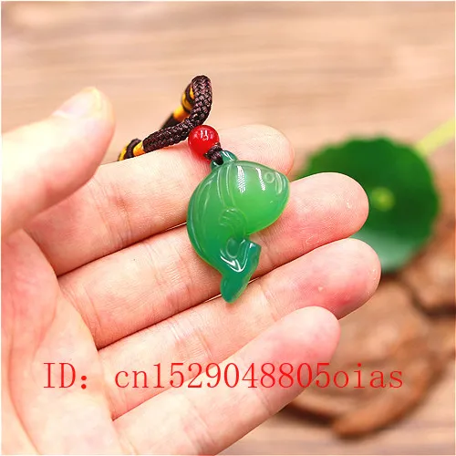 Натуральный зеленый китайский нефритовый Дельфин кулон агат ожерелье модное