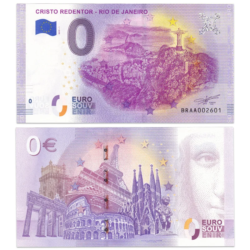 Brasil 0 евро поддельные деньги европейские банкноты Бразилия Рио де UNC