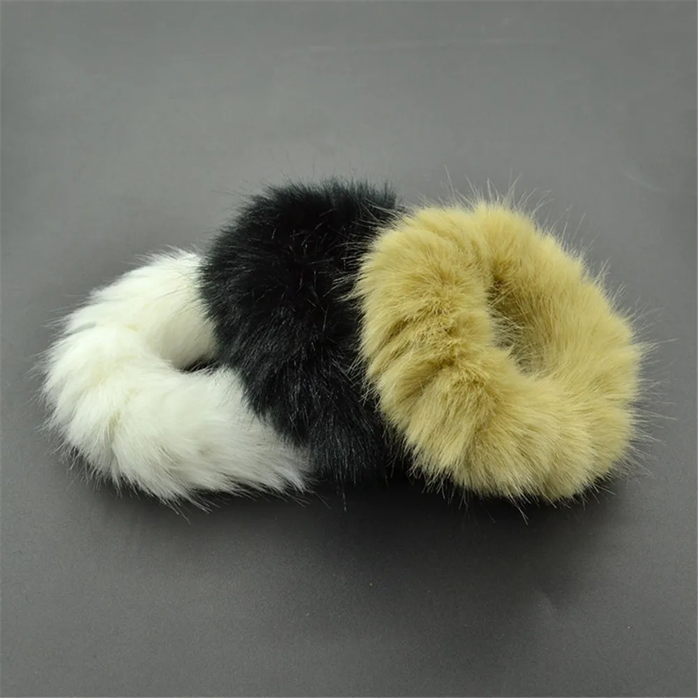 Женская резинка для волос из кроличьего меха искусственная аксессуары |