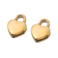 5pcslot stainless steel love gold pad lock pendant floating charms accessories diy necklace bracelet jewelry earring making