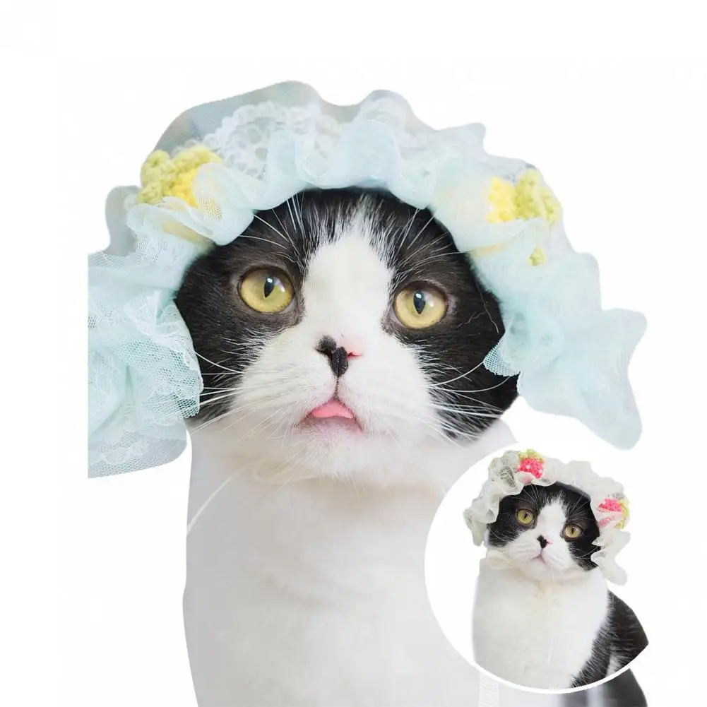 

Lightweight Fashion Charming Pet Lace Hairpin Cotton Pet Headwear Adjustable for Outdoor