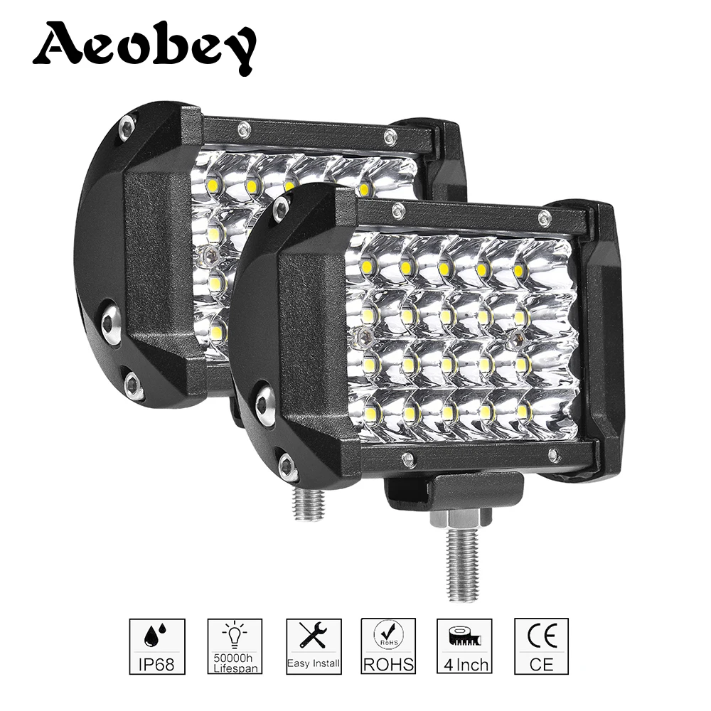 Светодиодный светильник 2 шт. 4 дюйма 72 Вт светодиодный ряда рабочий бар для