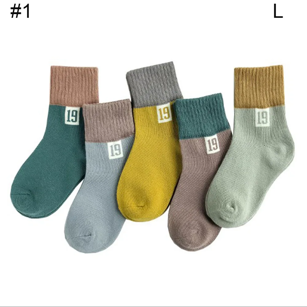 style 3-L Зима-весна,, 5 пар, детские носки с милыми рисунками мягкий хлопковый носок для новорожденных и малышей, удобные носки до лодыжки для От 0 до 10 лет - Цвет: style 3-L