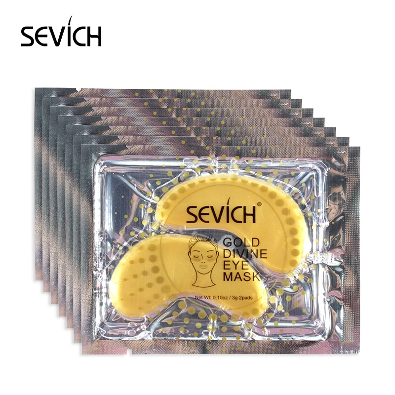 Sevich 10 шт. 24K Золотая маска для глаз, Золотая сыворотка, патчи для глаз, разглаживает морщины отбеливание против старения/темные увлажняющие маски для глаз
