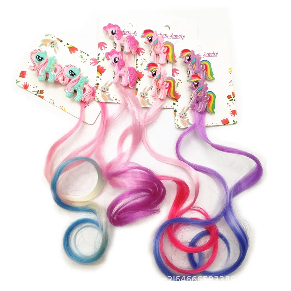 Детские заколки для волос с героями мультфильмов 1 пара милых париков аксессуары