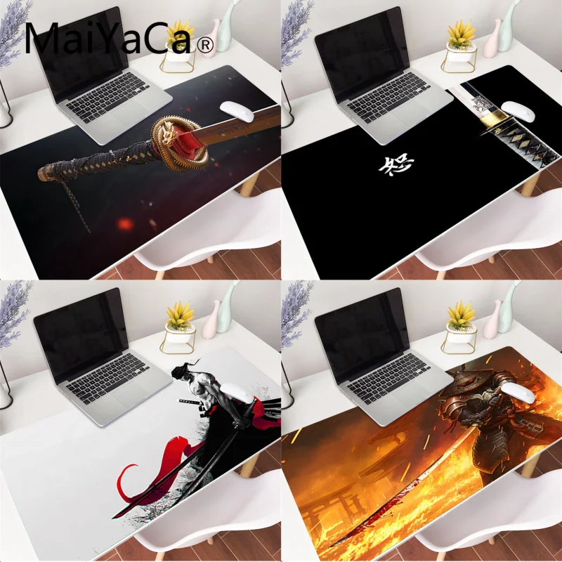 

Самурай Дракон меч катана Мышь коврики XXL Мышь аниме ноутбук стол коврик для PC gamer Удобная подкладка анти-скольжения Тетрадь мыши коврики
