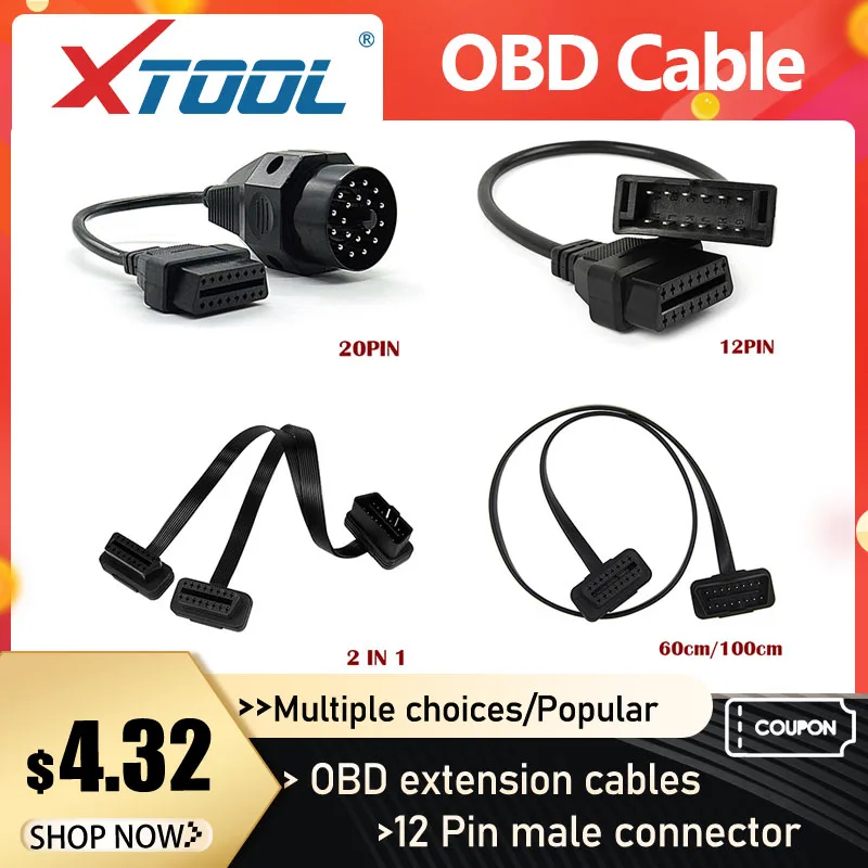 XTOOL Автомобильные диагностические кабели и соединители OBD удлинительные для BMW 20