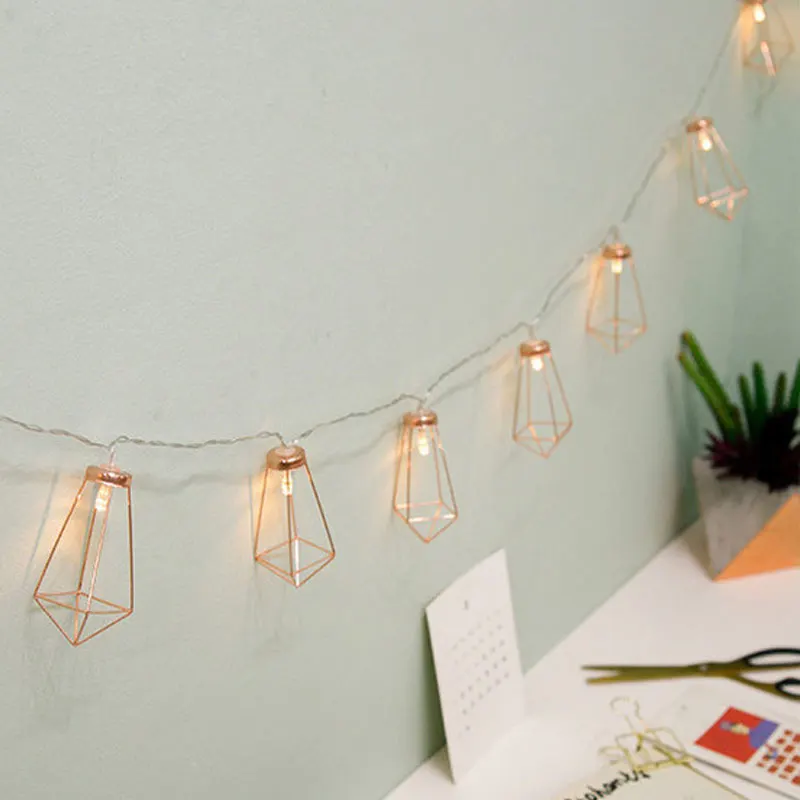 

Гирлянда с 10 светодиодами в геометрическом стиле, Рождественская сказочная уличная лампа для праздника, свадьбы, рождевечерние, украшение ...