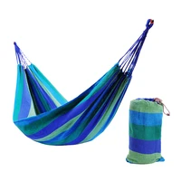 1pc double thickened canvas swing hammock outdoor camping hanging chair with two bind ropes bag packing 280x150cm