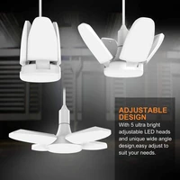 led garage light ceiling fixture lights shop adjustable panels workshop deformable lamp professional industrial folding light