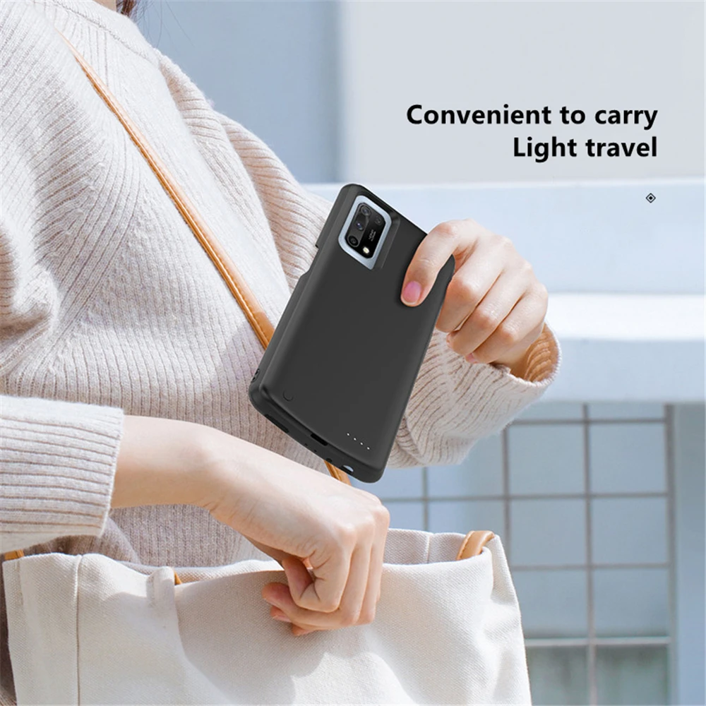Фото 6800mAh Silicone Shockproof Power Bank Case For OPPO K7x 5G Battery Charger Cases External Powerbank Charging Cover Мобильные 6800mAh Silicone Shockproof Power Bank Case For OPPO K7x 5G Battery Charger Cases External Powerbank Charging Cover Мобильные