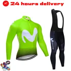 Зимняя Теплая Флисовая велосипедная Джерси Movistar, гоночный велосипедный костюм, горный велосипед, одежда для велоспорта Ropa Ciclismo