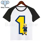 Футболка для мальчиков и девочек, милая детская одежда для дня рождения с пожарным или Сэмом, топы для вечеринок