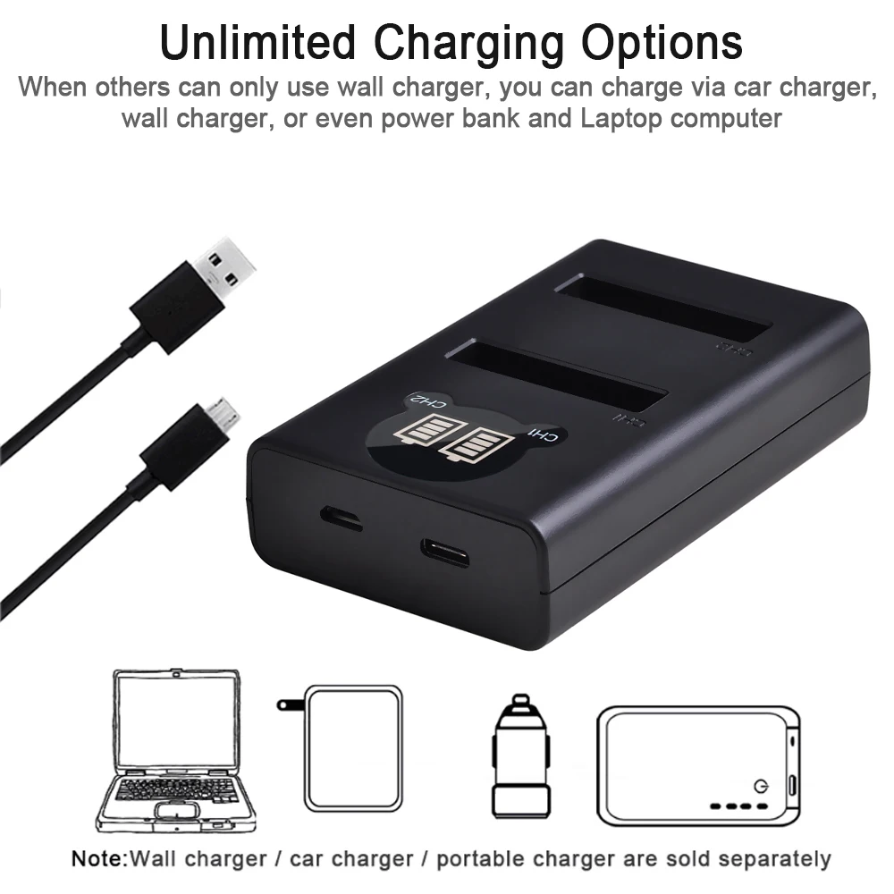 

4 Pcs EN-EL5 ENEL5 Battery & LED Dual USB Charger for Nikon Coolpix P530 P520 P510 P100 P500 P5000 P5100 P6000 3700 4200 Camera.
