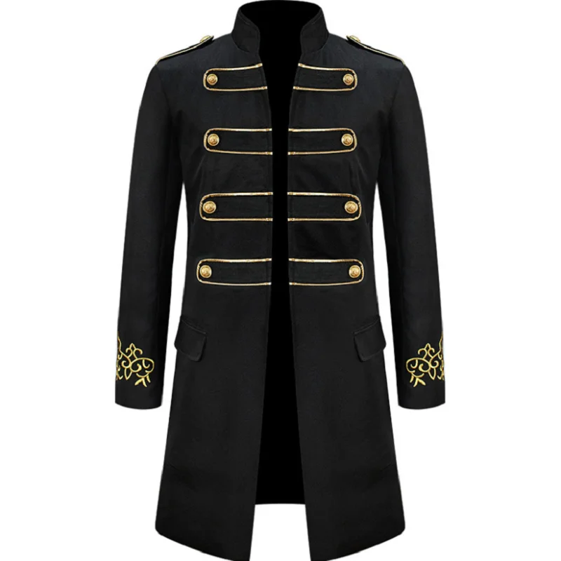 

European medieval court dress embroidery double row button stand collar jacket drama interpretation Cosplay photography