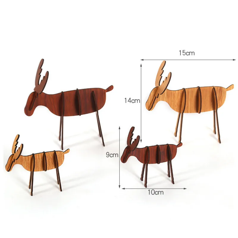 Новинка рождественские деревянные украшения для стола с оленями из дерева лося