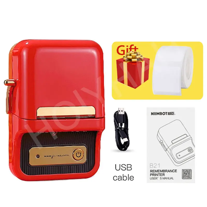 Niimbot B21 портативный принтер для этикеток термальный штрих кода 20 мм до 50 мобильный