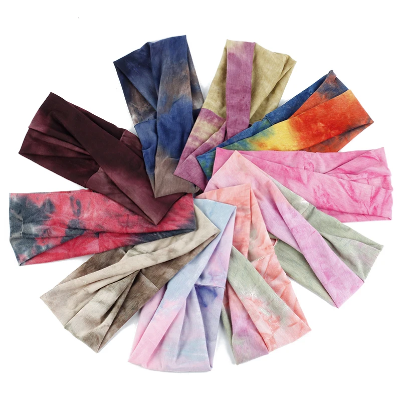 Повязка для волос ярких цветов девушек тюрбан Женская повязка бант эластичный