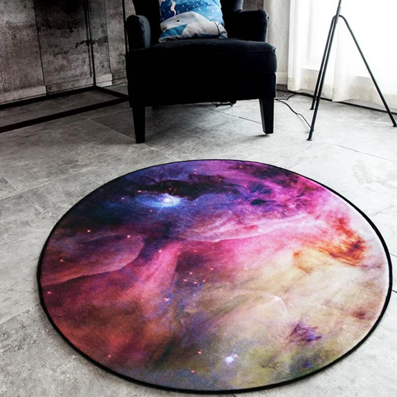 Космический коврик для Галактики круглый ковер спальни гостиной нескользящий