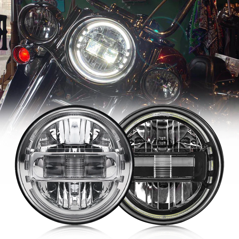 Светодиодная фара 7 дюймов для мотоциклов аксессуары Harley Davidsion Street Glide Road King Yamaha Jeep