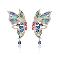 beautiful cubic zircon cz butterfly earrings for wedding crystals earring for spring women girl birthday party jewelry ce11084