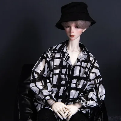 

Одежда для куклы BJD, подходит для модели 1/3, 1/4, 1/6, размер дяди, модная шифоновая черная рубашка с длинным рукавом, аксессуары для кукол