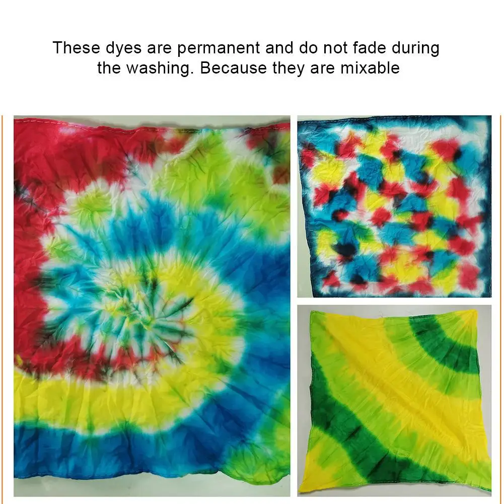 

24 Colors/set One-step Tie Dye Kit Fabric Textile Permanent Paint Color Dyes 24 Color Pigment Clothing DIY Fashion Dye Kit Famil