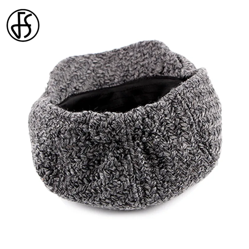 Мужской вязаный шерстяной берет FS теплая плоская шапка утиного ключа Кепка для