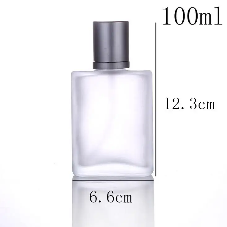 

In Stock !! Empty Frosted Clear Square Glass Spray Perfume Bottle 100ml Refillable Glass Perfume Atomizer For Sale SN791