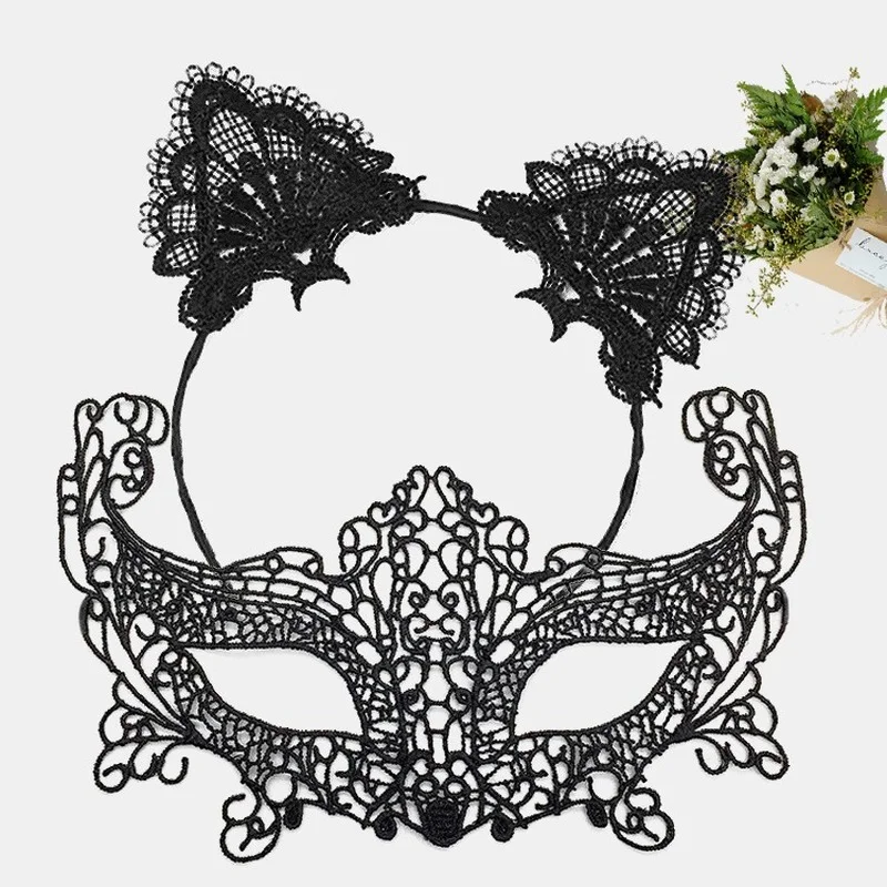 Черные Кружевные маски для маскарада выпускного вечера бала венецианская