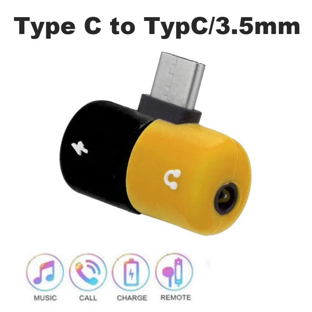 Adapter Splitter Charging type c to Earphone 3.5mm Audio Cable Charger For Samsung Galaxy Note 10+ 2020 Hot | Мобильные телефоны и