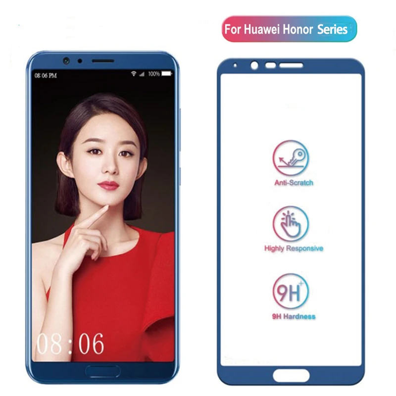Закаленное стекло для Huawei Honor View 10 Защита экрана 9 8 lite 7C Pro Защитное пленка |